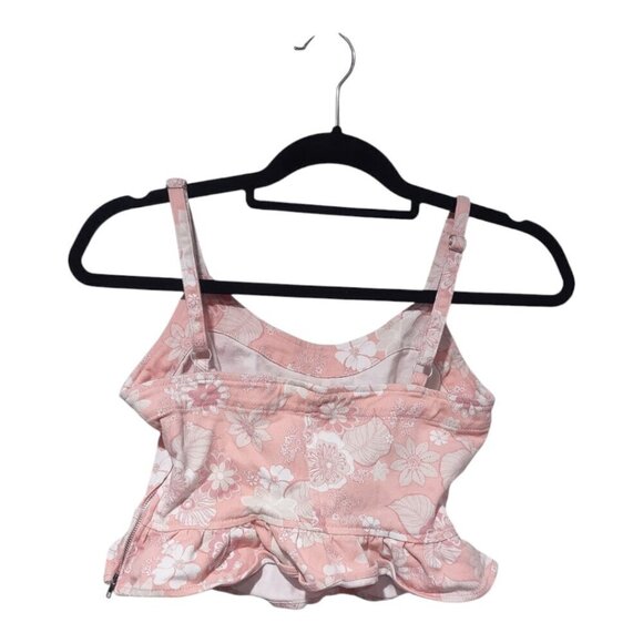 Altar'd State Pink Cotton Crop Top with floral print Size XS - Picture 2 of 7
